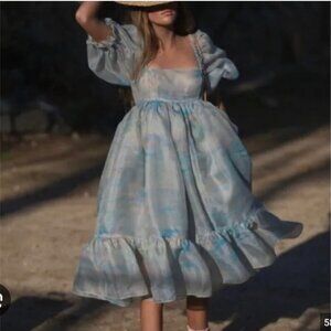 NWT Selkie The Renoir Sky French Puff Dress Size Small